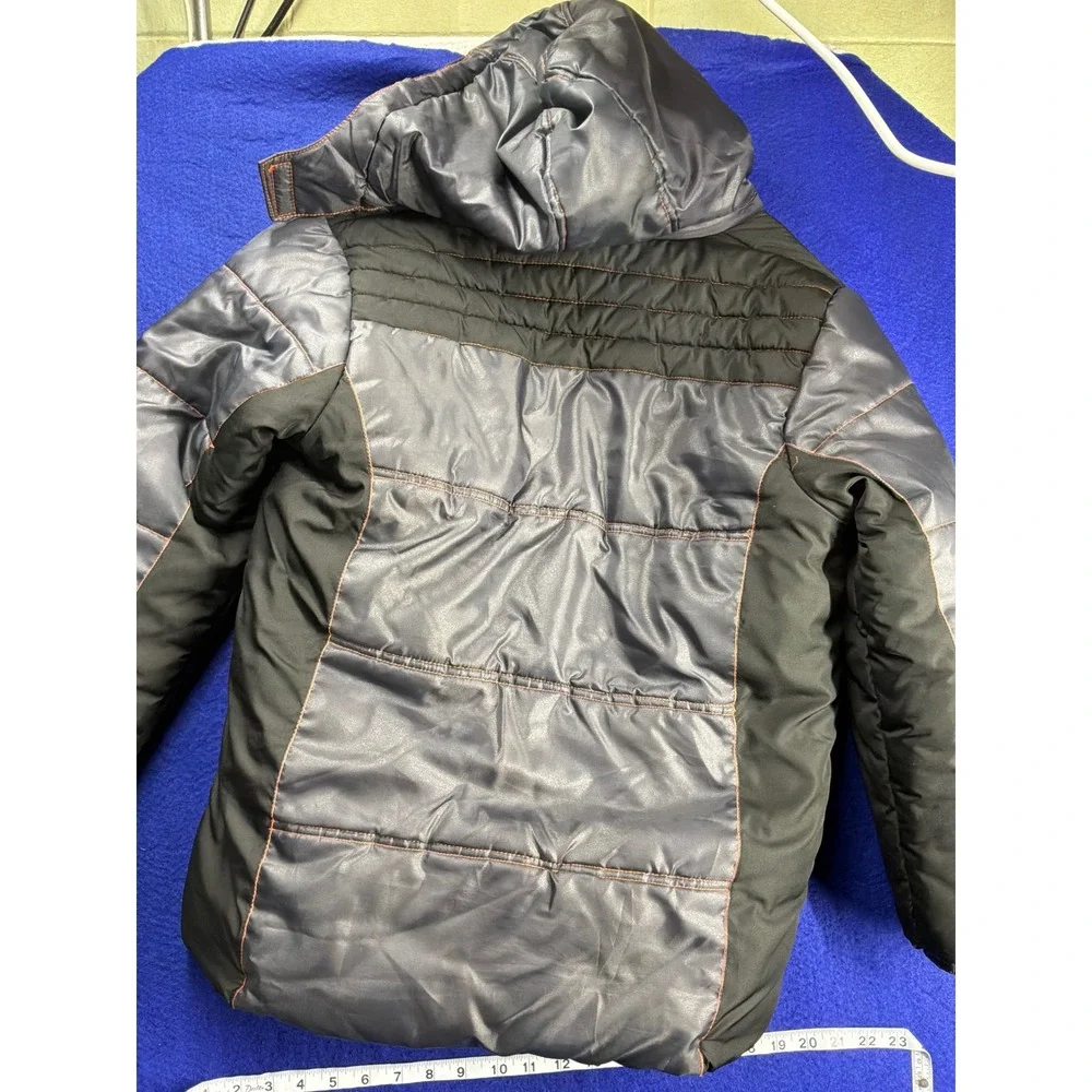 Gorpcore Boys Northpoint Puffer Jacket XL 18/20 Black Charcoal Orange